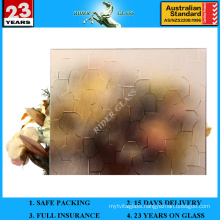 3-8mm Bronze Karatachi/Puzzle Patterned Glass with AS/NZS2208: 1996